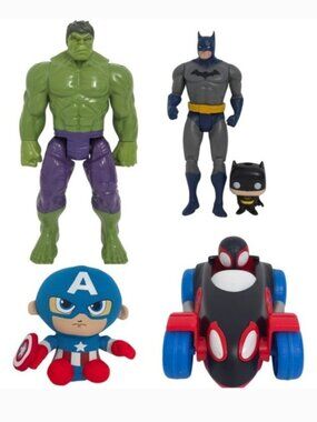 Comic DC Marvel Superhero Action Figures,‎ Car, Plush- Hulk, Spider Man, Batman
